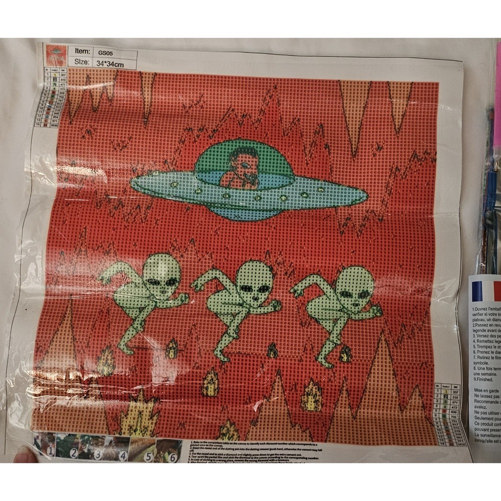 Lot Of 12 Same Diamond Art Alien UFO Sci-Fi Resellers Lot